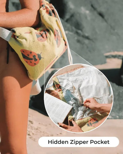 🏖️ 2026 HOT SALE |🌿 Eco-Friendly 2-in-1 Organic Cotton Beach Towel Bag™ | Sustainable Summer Essential 🌊-CU