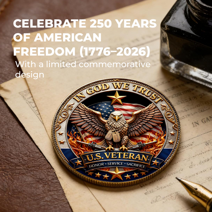🔥Last Day 80% OFF🔥 250 Years of Freedom Veteran Tribute Coin-CU