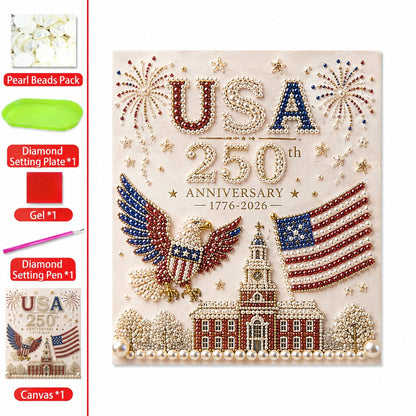 🔥LAST DAY 50% OFF - 🇺🇸 USA 250th Anniversary DIY Pearl Painting Kit ✨❤️‍🔥-CU