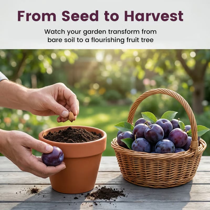 🌳LIMITED-TIME BUY 1 GET 1 FREE⏰🌰 Heirloom Non-GMO Grafted Plum Tree Live Seeds-CU