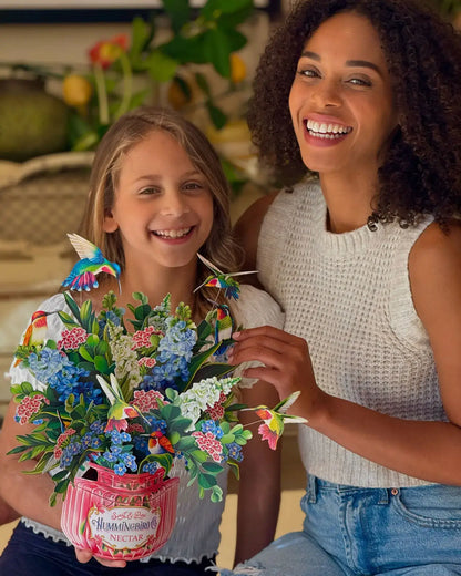 💐 Hummingbird Oasis Floral Decor 💖 | Handcrafted Paper Bouquet with Realistic Hovering Birds 🕊️-CU