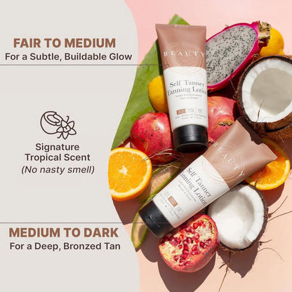 🌞 Get the Ultimate Sunless Glow✨ Beauty by Earth Self Tanner Lotion – For a Natural, Streak-Free Tan-CU