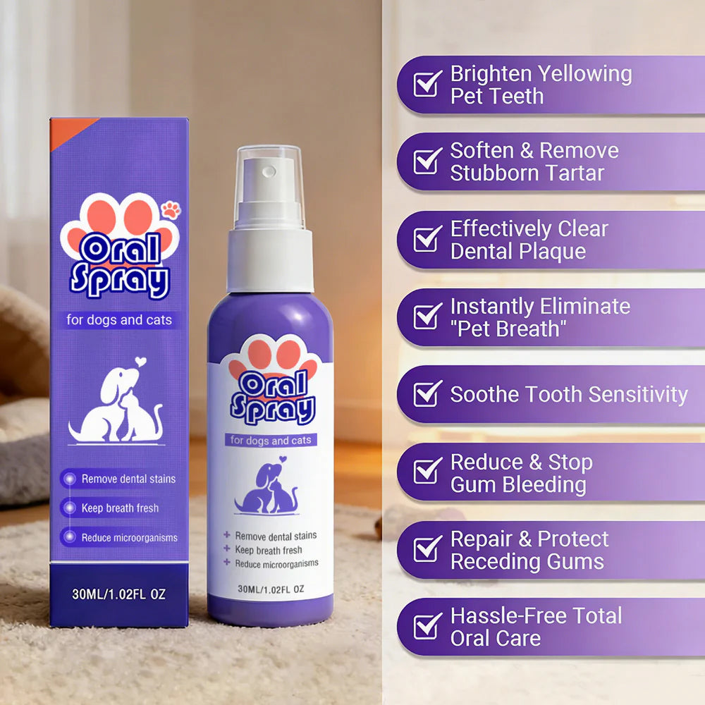 🔥Hot Sales 66% OFF🔥🔥 Pet Dental Care Spray – Fresh Breath & Easy Oral Care for Dogs & Cats 🐶🐱-CU
