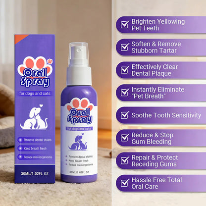 🔥Hot Sales 66% OFF🔥🔥 Pet Dental Care Spray – Fresh Breath & Easy Oral Care for Dogs & Cats 🐶🐱-CU