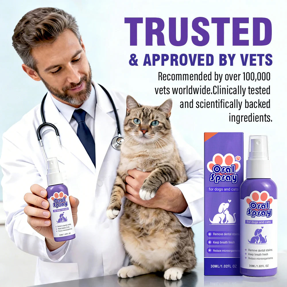 🔥Hot Sales 66% OFF🔥🔥 Pet Dental Care Spray – Fresh Breath & Easy Oral Care for Dogs & Cats 🐶🐱-CU