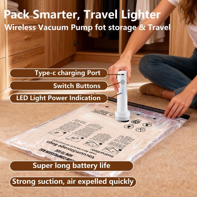 15-Pack Vacuum Storage Bags with Electric Pump-CU