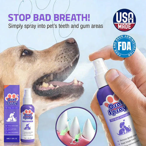 🔥Hot Sales 66% OFF🔥🔥 Pet Dental Care Spray – Fresh Breath & Easy Oral Care for Dogs & Cats 🐶🐱-CU