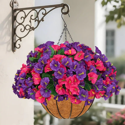 💐2 Pcs Ultra-Realistic Hanging Floral Decor with Hand-Assembled Artificial Flower Basket- CU