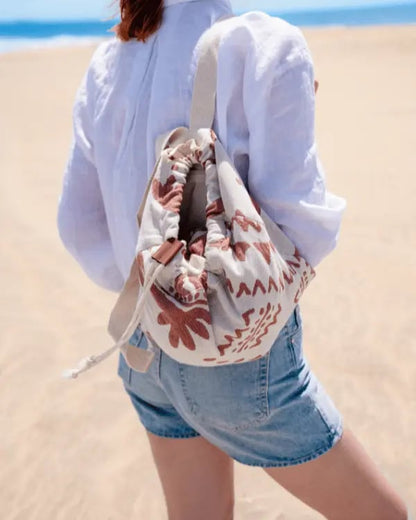 🏖️ 2026 HOT SALE |🌿 Eco-Friendly 2-in-1 Organic Cotton Beach Towel Bag™ | Sustainable Summer Essential 🌊-CU