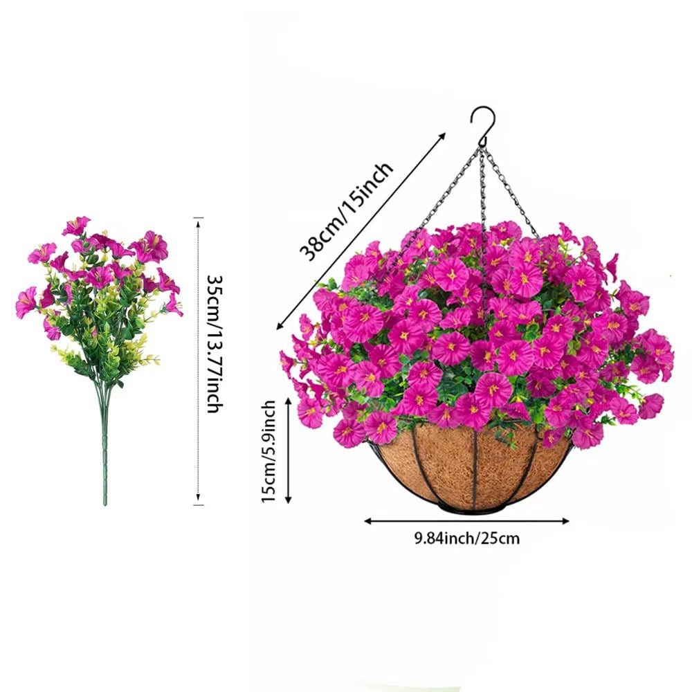 💐2 Pcs Ultra-Realistic Hanging Floral Decor with Hand-Assembled Artificial Flower Basket- CU