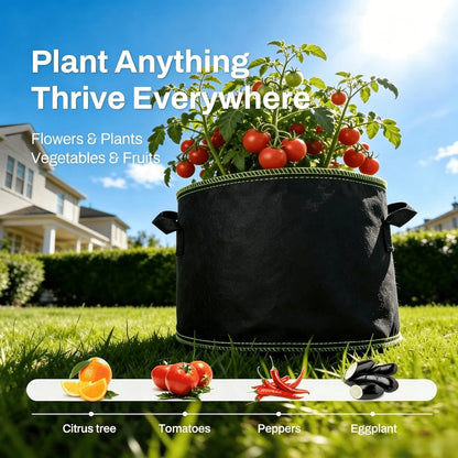 🌱 Heavy Duty Grow Bags – Aeration Fabric Pots with Handles for Vegetables, Flowers & Fruits 🪴-CU