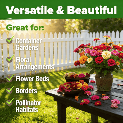 🔥Zinnia Seeds - Pure Seeds - No Filler - Heirloom Flower Seeds