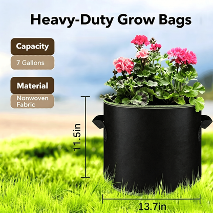 🌱 Heavy Duty Grow Bags – Aeration Fabric Pots with Handles for Vegetables, Flowers & Fruits 🪴-CU