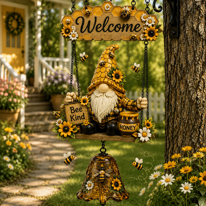 🔥Limited time 60% OFF – Rustic Garden Gnome Bell Outdoor Decor 🐞🌼-CU