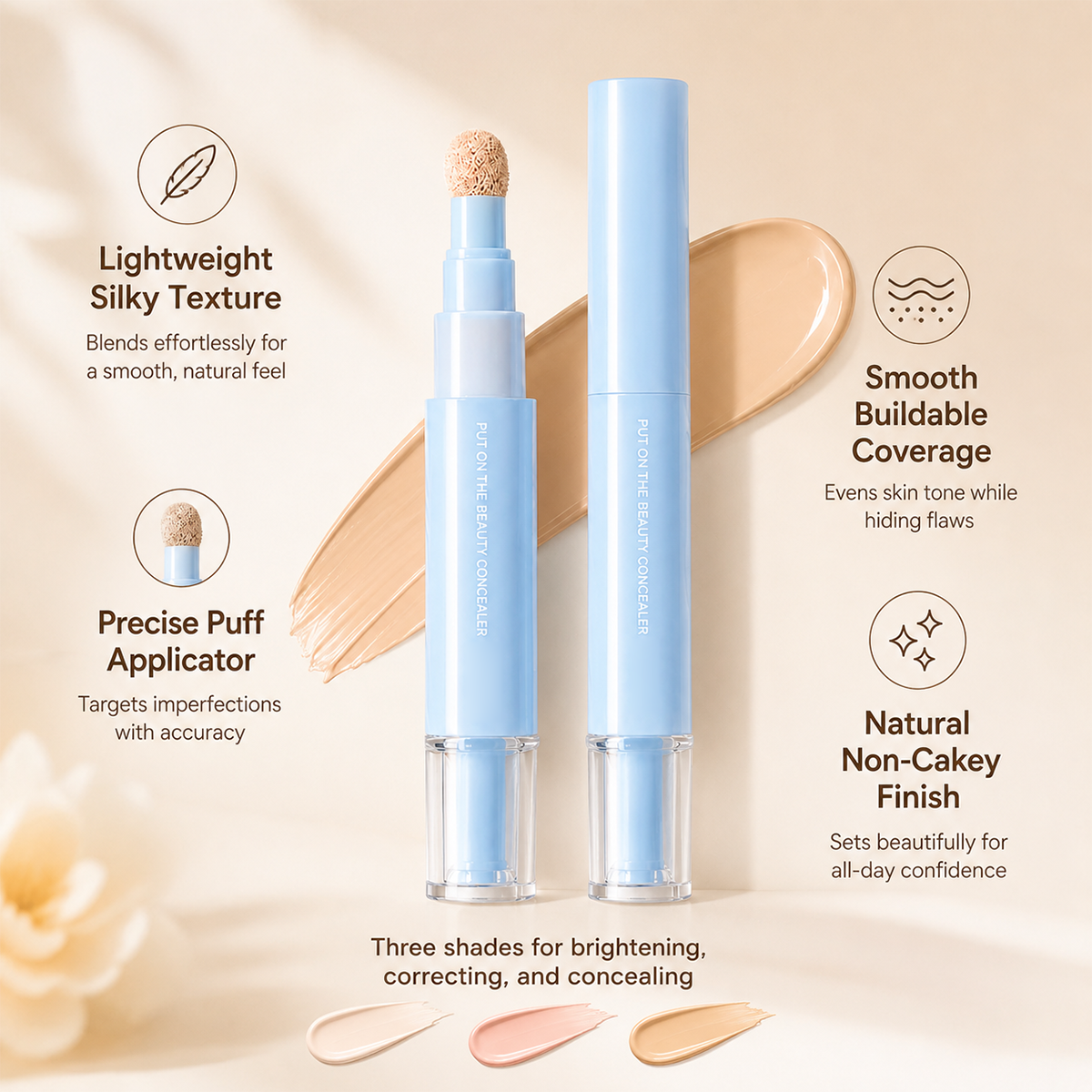 ✨ 2-in-1 Concealer & Powder Foundation 💕 | Full Coverage, Lightweight & Long-Lasting-CU