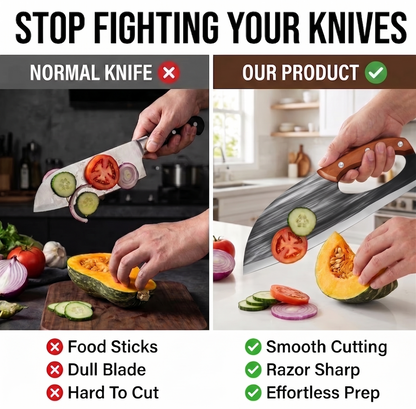 🔥LAST DAY 67% OFF🔥 Premium Hand-Forged Chef's Knife & Cleaver Set-CU