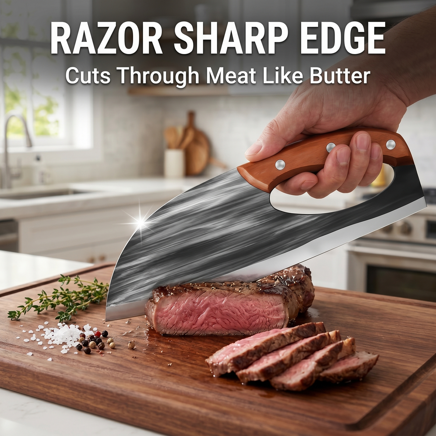 🔥LAST DAY 67% OFF🔥 Premium Hand-Forged Chef's Knife & Cleaver Set-CU