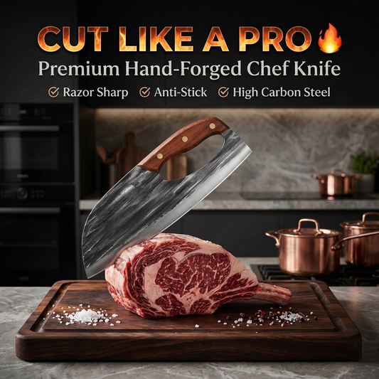 🔥LAST DAY 67% OFF🔥 Premium Hand-Forged Chef's Knife & Cleaver Set-CU