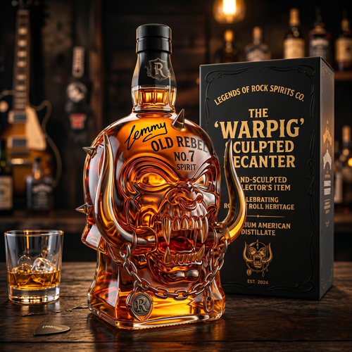 🎸 Rock Skull Whiskey Decanter 🥃 | Limited Style 3D Collector Bottle-CU