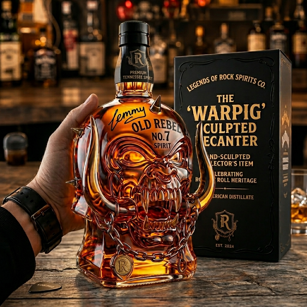 🎸 Rock Skull Whiskey Decanter 🥃 | Limited Style 3D Collector Bottle-CU