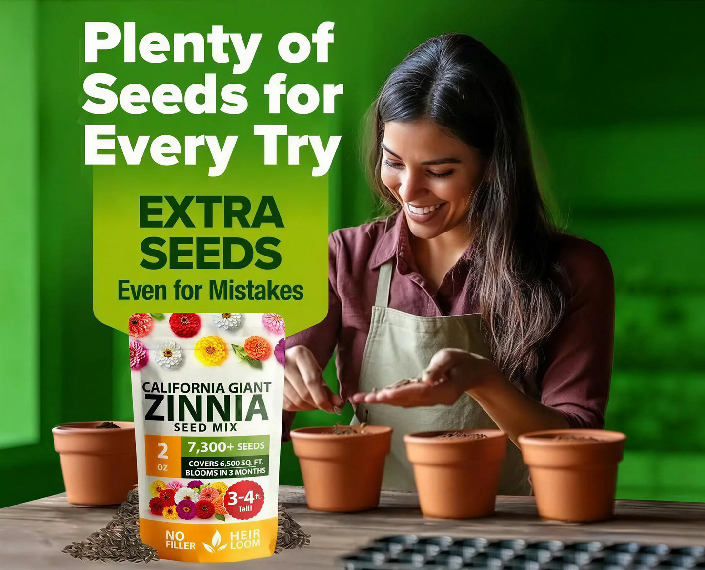 🌺Meet the Zinnia Seeds-the pure, filler-free seeds that turn a bare patch of soil into your own personal flower paradise-CU