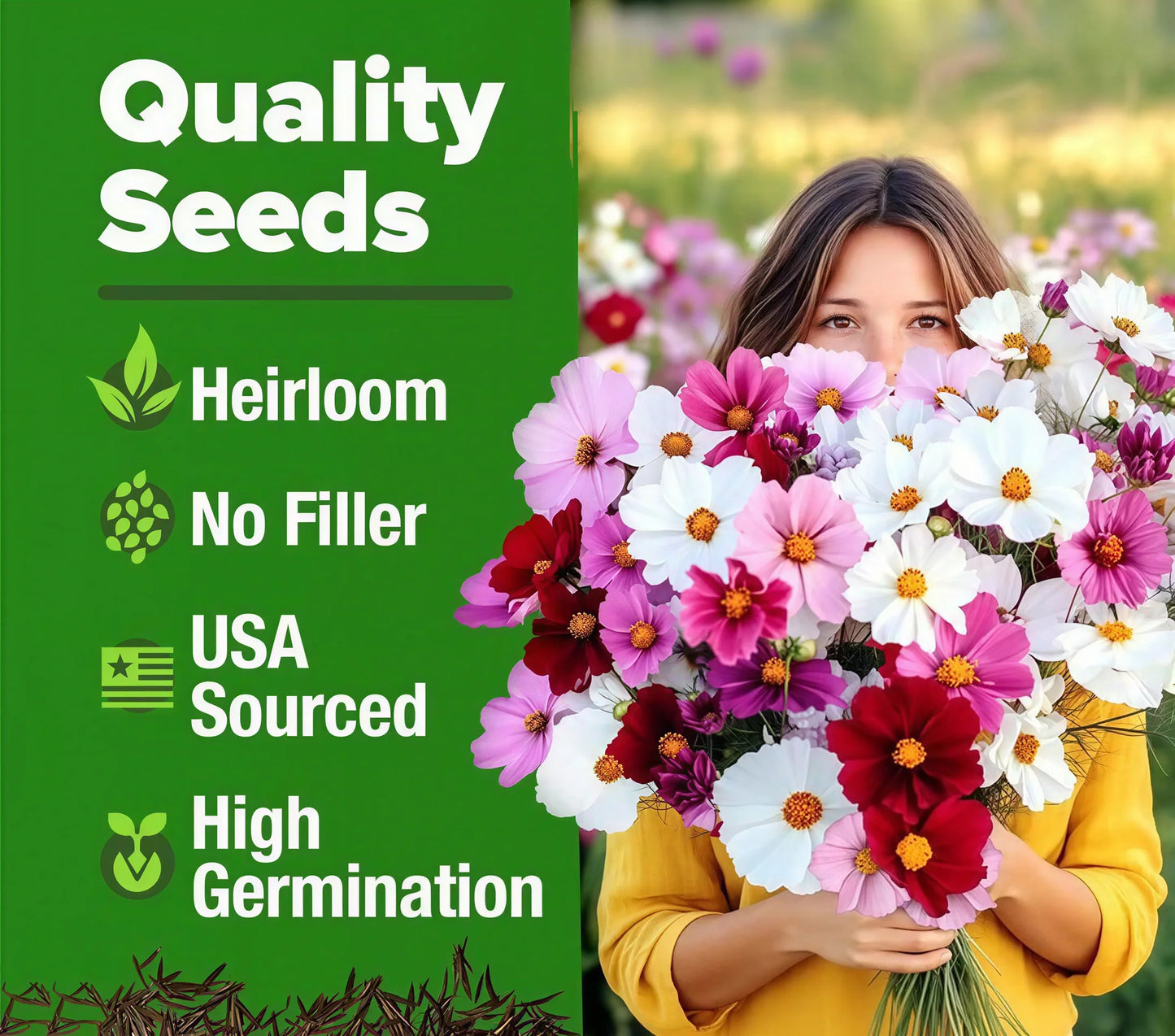 🌺Meet the Zinnia Seeds-the pure, filler-free seeds that turn a bare patch of soil into your own personal flower paradise-CU