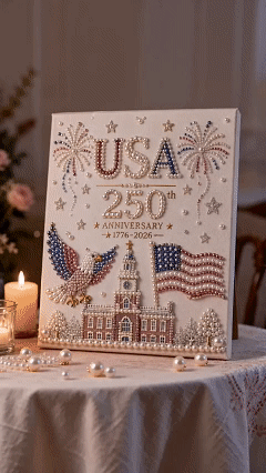 🔥LAST DAY 50% OFF - 🇺🇸 USA 250th Anniversary DIY Pearl Painting Kit ✨❤️‍🔥-CU