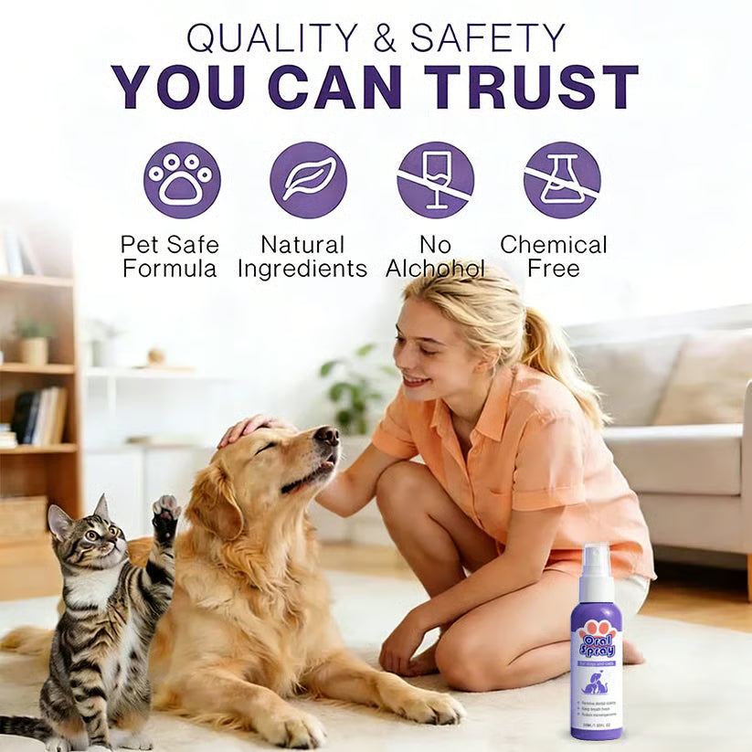 🔥Hot Sales 66% OFF🔥🔥 Pet Dental Care Spray – Fresh Breath & Easy Oral Care for Dogs & Cats 🐶🐱-CU