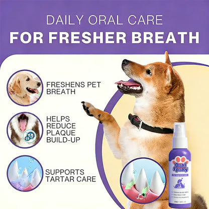 🔥Hot Sales 66% OFF🔥🔥 Pet Dental Care Spray – Fresh Breath & Easy Oral Care for Dogs & Cats 🐶🐱-CU