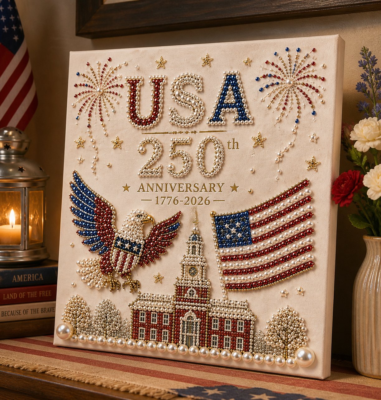 🔥LAST DAY 50% OFF - 🇺🇸 USA 250th Anniversary DIY Pearl Painting Kit ✨❤️‍🔥-CU