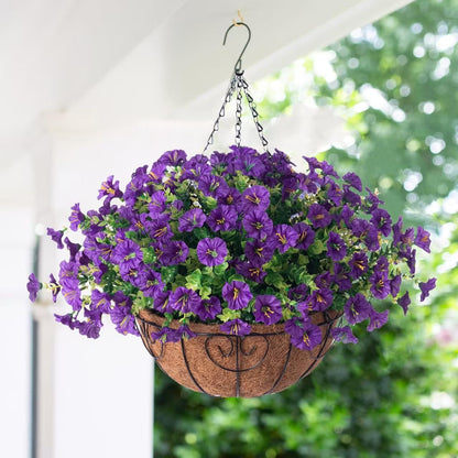 💐2 Pcs Ultra-Realistic Hanging Floral Decor with Hand-Assembled Artificial Flower Basket- CU
