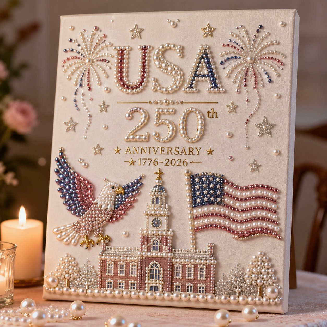 🔥LAST DAY 50% OFF - 🇺🇸 USA 250th Anniversary DIY Pearl Painting Kit ✨❤️‍🔥-CU