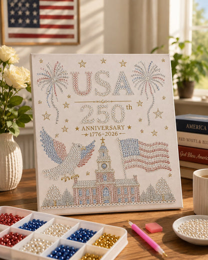 🔥LAST DAY 50% OFF - 🇺🇸 USA 250th Anniversary DIY Pearl Painting Kit ✨❤️‍🔥-CU