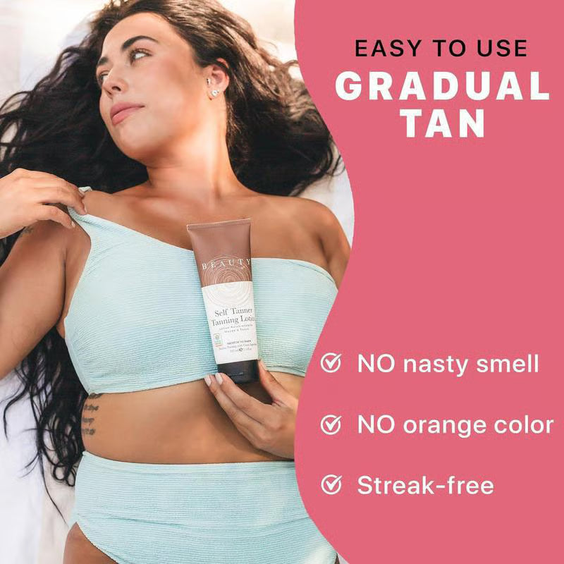 🌞 Get the Ultimate Sunless Glow✨ Beauty by Earth Self Tanner Lotion – For a Natural, Streak-Free Tan-CU