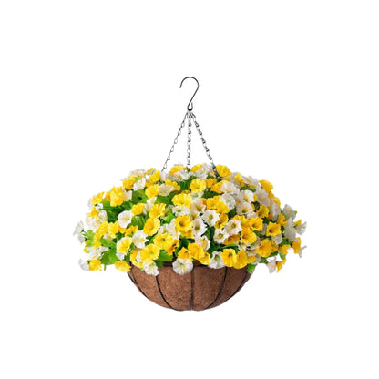 💐2 Pcs Ultra-Realistic Hanging Floral Decor with Hand-Assembled Artificial Flower Basket- CU