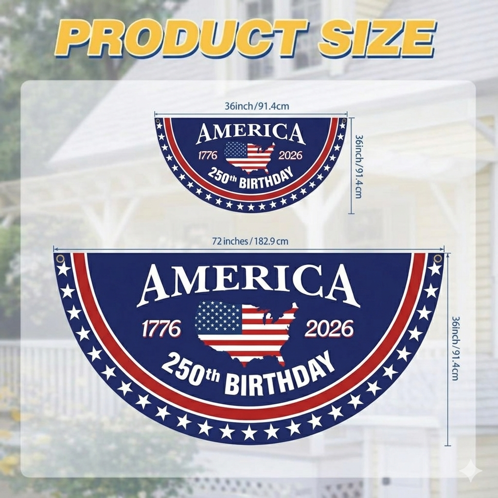 🇺🇸 250 Years of Freedom Celebration Banner 🎉 | Patriotic Party Decoration for America’s Big Day-CU