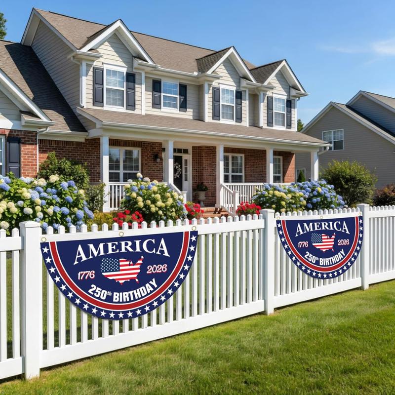 🇺🇸 250 Years of Freedom Celebration Banner 🎉 | Patriotic Party Decoration for America’s Big Day-CU