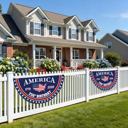 🇺🇸 250 Years of Freedom Celebration Banner 🎉 | Patriotic Party Decoration for America’s Big Day-CU